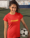Teen girl wearing Power graphic t-shirt with design – streetwear style by YoungnCool YnCLife