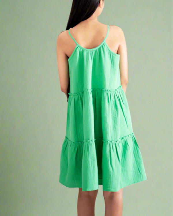 Teen girl wearing a dress relaxed fit – summber vibe YoungnCool lightweight fashion for all-day comfort-YnCLife