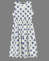 Teen girl white printed sleevless relaxed fitdress – YoungnCool l YnCLife